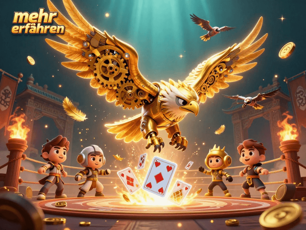 Participate in thrilling casino adventures and mehr erfahren with a captivating 3D golden eagle soaring through iconic gaming symbols.