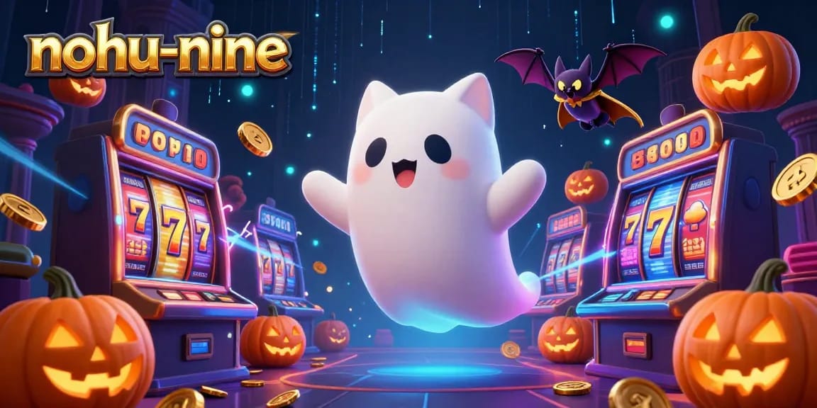 Experience thrilling gameplay at nohu-nine as a ghost cat explores a haunted casino with magical elements.