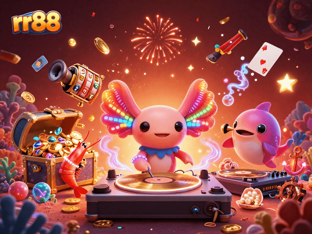 Experience rr88 casino excitement with vibrant underwater elements and characters.