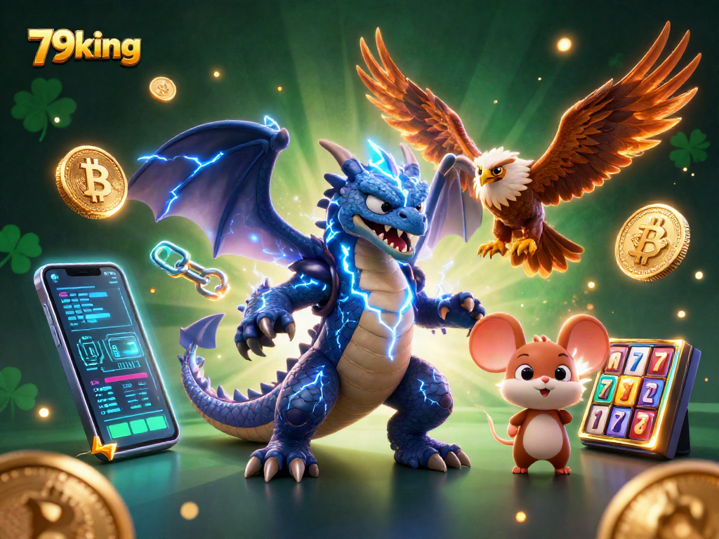 Engage with thrilling 79king slot adventures featuring vibrant characters and cryptocurrency elements in 3D.