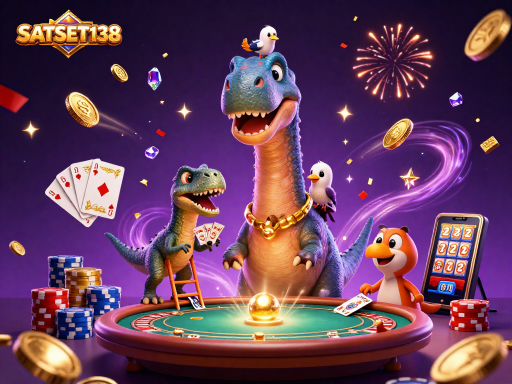 Menangkan hadiah besar di SATSET138 dengan simbol slot menarik dan suasana kasino yang meriah.