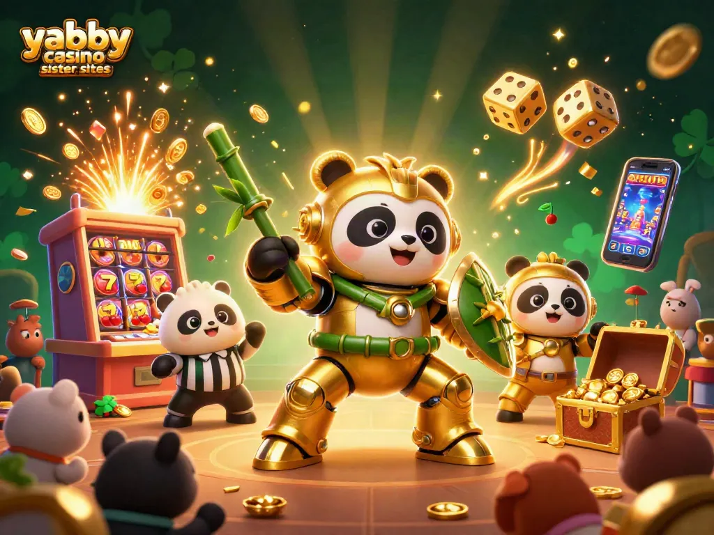 Play exciting games at yabby casino sister sites with robots, slot machines, and bright attractions.