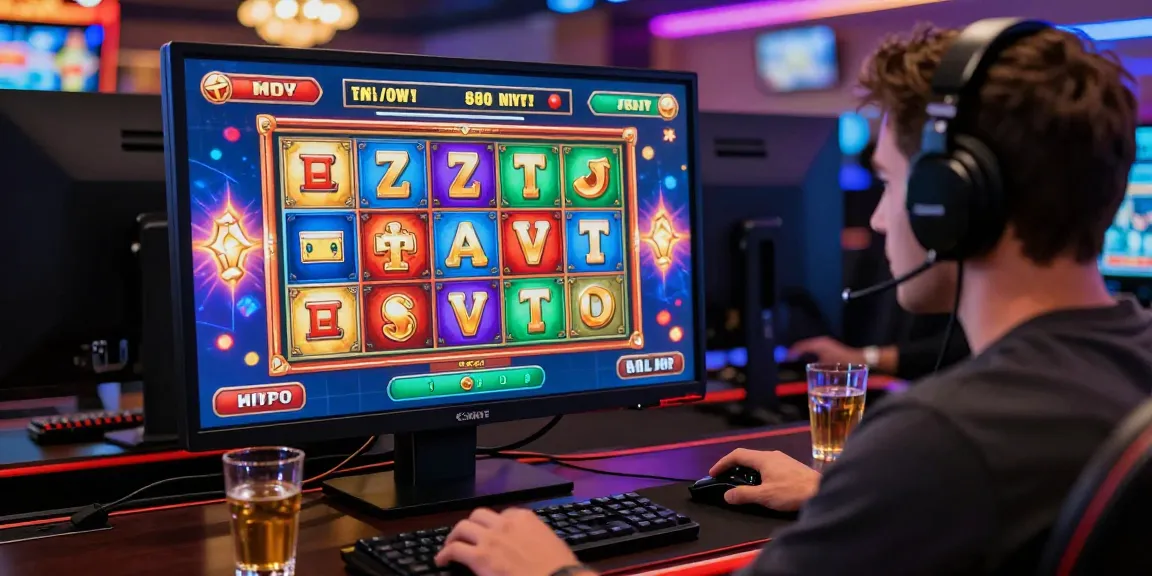 Experience slot gacor hari ini with an engaging online gaming environment featuring a player at a high-definition screen, showcasing vibrant graphics.