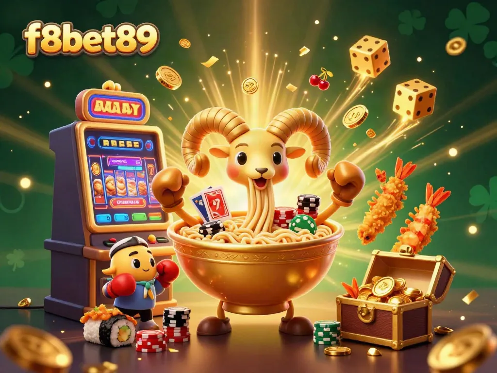 Experience the excitement of f8bet89 with vibrant characters and a jackpot explosion in this 3D casino scene.