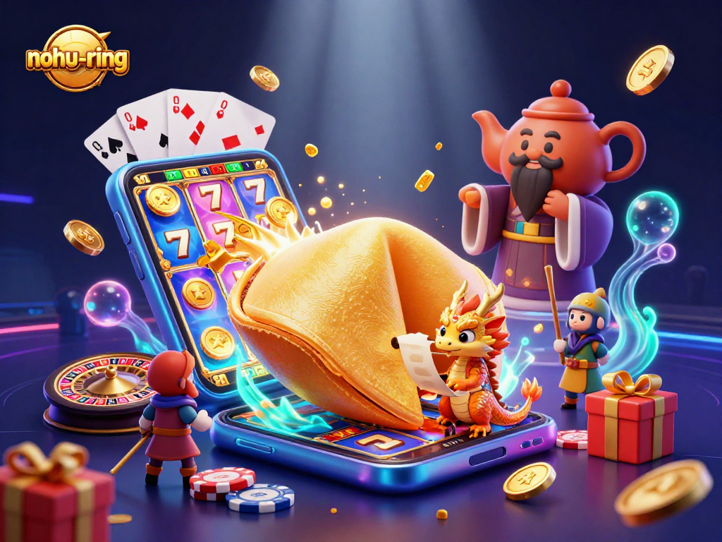 Engage with the nohu-ring while enjoying vibrant 3D animated casino elements like slots and jackpot counters.