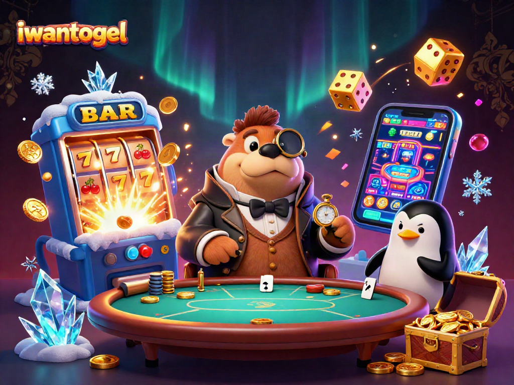 Iwantogel brings excitement as the walrus plays poker in an underwater casino scene.