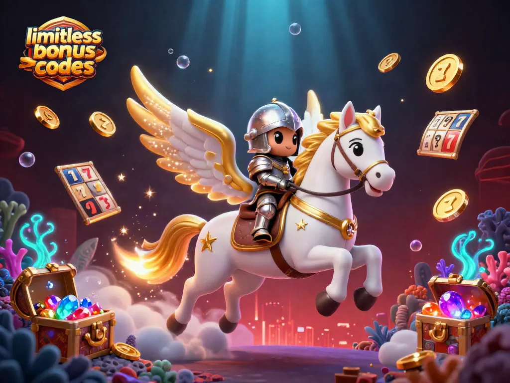 Engage with limitless casino bonus codes featuring vibrant slot reels and a magical horse in play.
