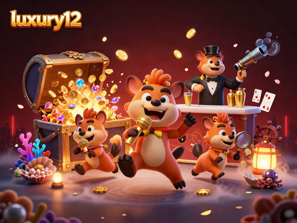Experience luxury12 thrills with hyenas in a vibrant casino, enjoying comedy and cocktails.