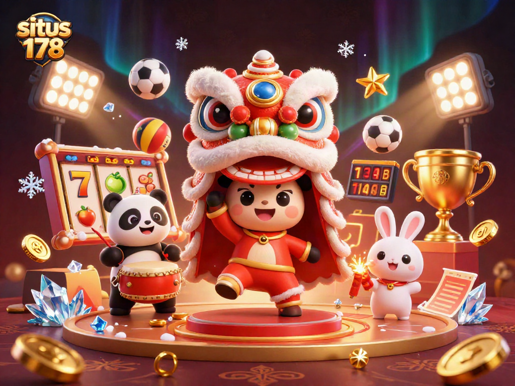 Menangkan jackpots dengan situs 178, saksikan pertunjukan lion dance berwarna-warni dan elemen permainan kasino yang semarak.