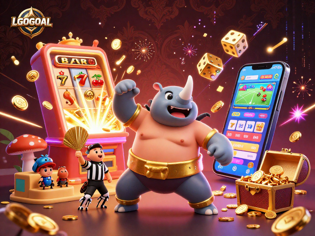 LGOGOAL champions sports betting with a vibrant 3D illustration of dynamic gambling action.
