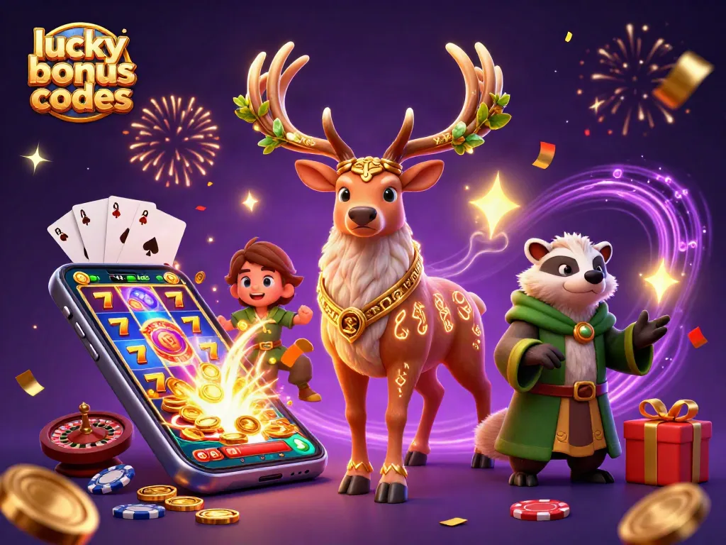 Experience exciting gameplay with Lucky Creek bonus codes in vibrant casino-themed scenery.