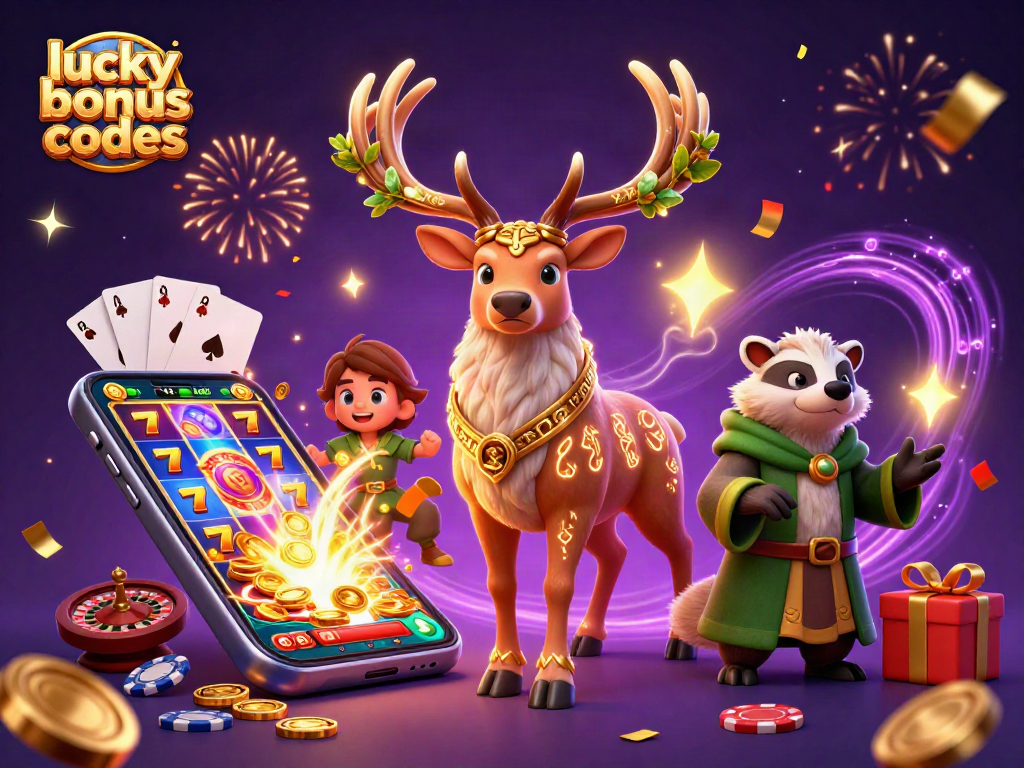 Experience exciting gameplay with Lucky Creek bonus codes in vibrant casino-themed scenery.