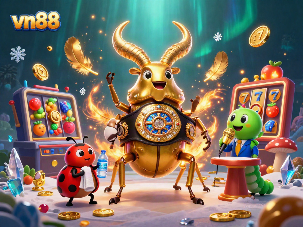 Engage in the vibrant action of vn88's casino world, featuring dynamic gaming elements and lively characters.