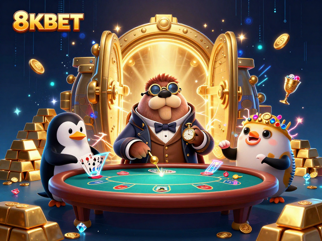 Experience thrilling poker action at 8KBET with a vibrant underwater scene featuring unique characters and stunning visuals.