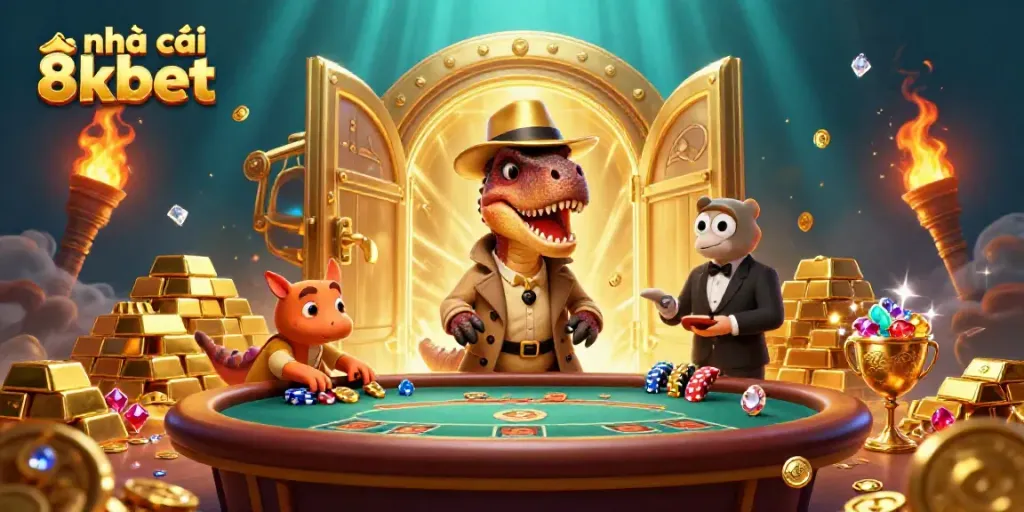 Experience thrilling gameplay at nhà cái 8kbet with vibrant characters and exciting casino elements.