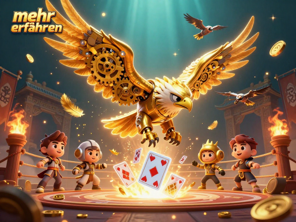 Participate in thrilling casino adventures and mehr erfahren with a captivating 3D golden eagle soaring through iconic gaming symbols.