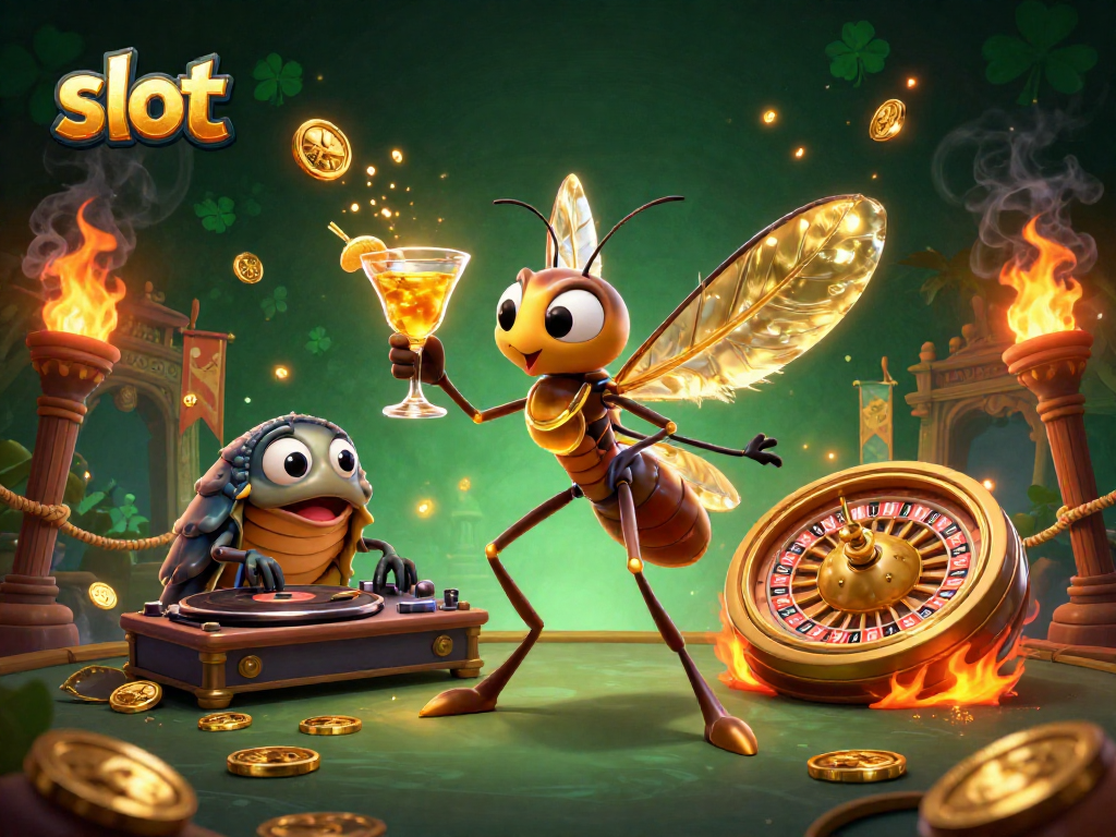 Mainkan slot dengan grafis memukau dan suasana kasino yang meriah di ilustrasi digital ini.