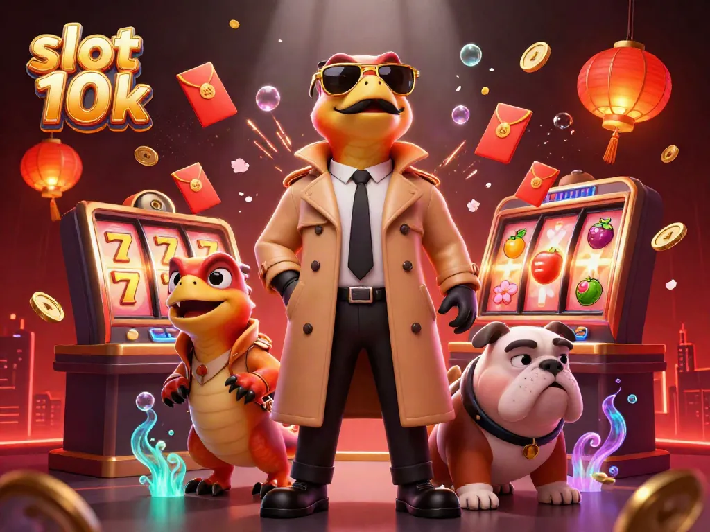 Experience the thrill of slot 10k as raptors sneak into a VIP casino, surrounded by exciting game elements.