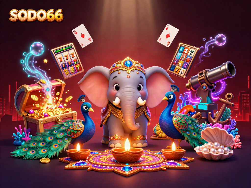 Engage with SODO66 and experience vibrant casino fun in a dynamic 3D scene.