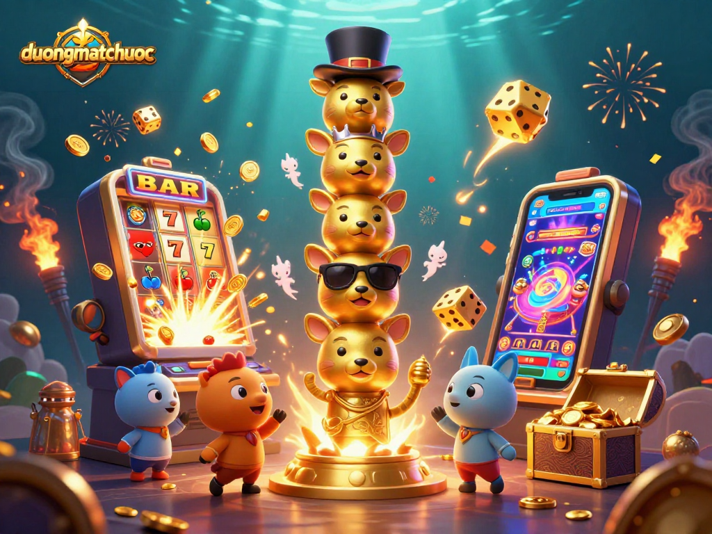 Experience thrilling duongmatchuoc gameplay with vibrant casino elements and characters.