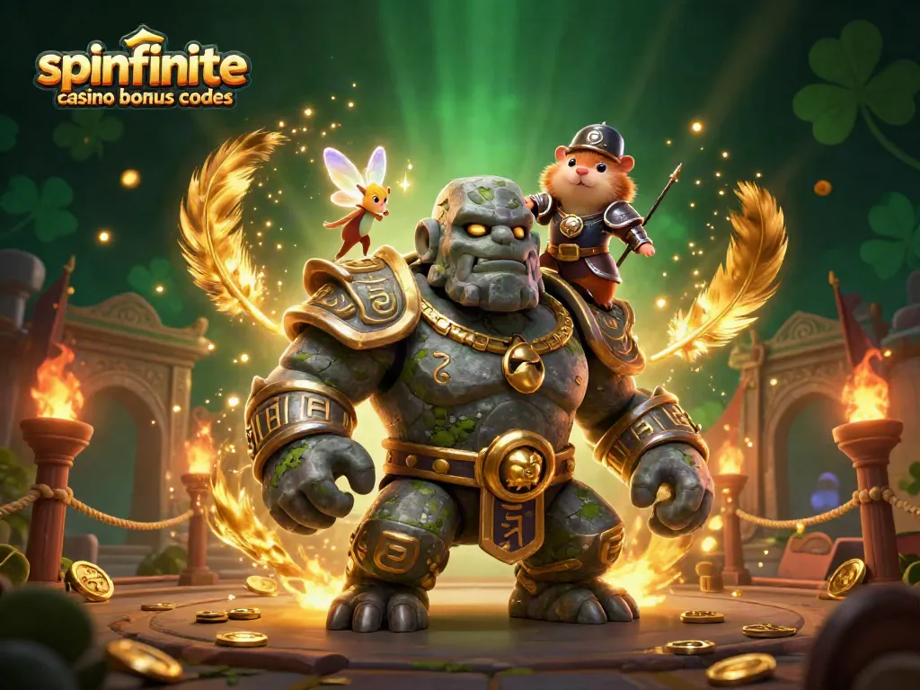 Experience exciting action with spinfinite casino bonus codes and magical characters in a vibrant casino scene.