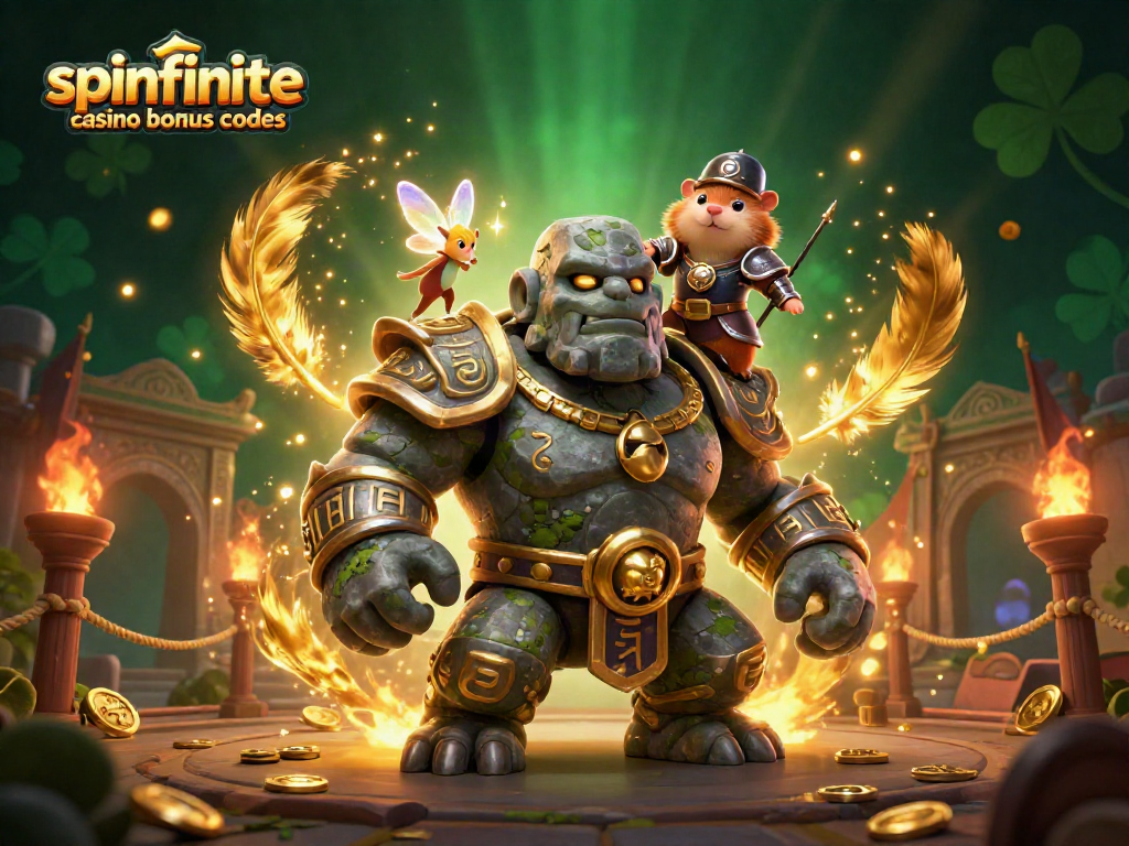 Experience exciting action with spinfinite casino bonus codes and magical characters in a vibrant casino scene.
