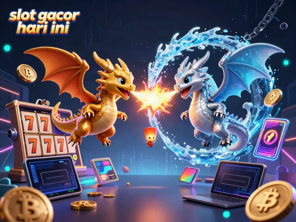 Engage with slot gacor hari ini through dynamic illustrations of dragons and casino elements.