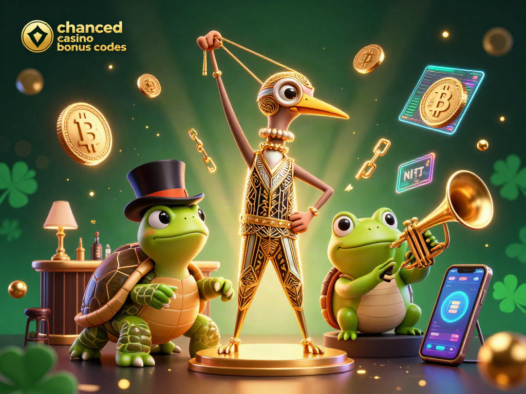 Experience thrilling gameplay with chanced casino bonus codes in a vibrant 3D casino scene filled with characters and digital elements.