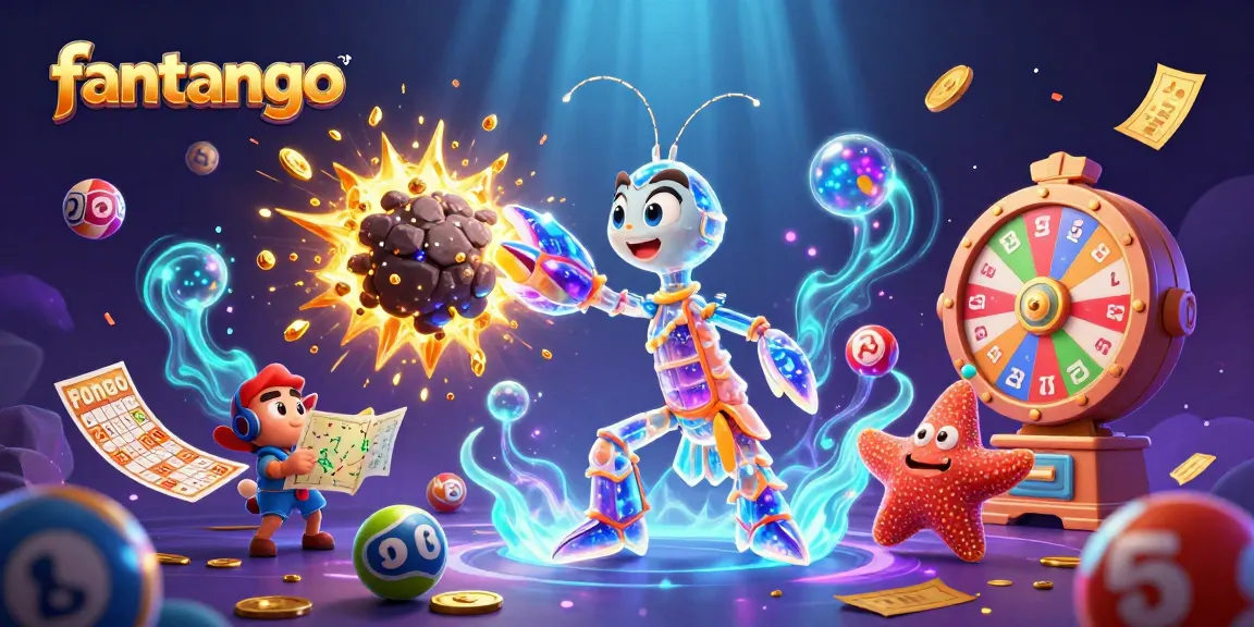 Experience the excitement of fantango with colorful lottery balls and dynamic casino elements.