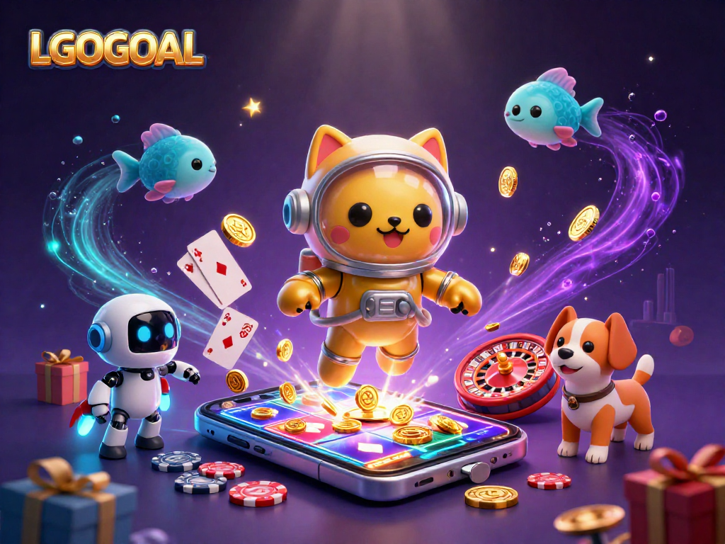 Play slots games with LGOGOAL featuring space-themed characters and rich 3D visuals.