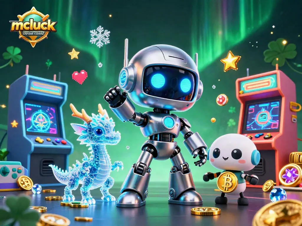 Explore mcluck casino bonus codes through an engaging 3D cyberpunk casino scene.