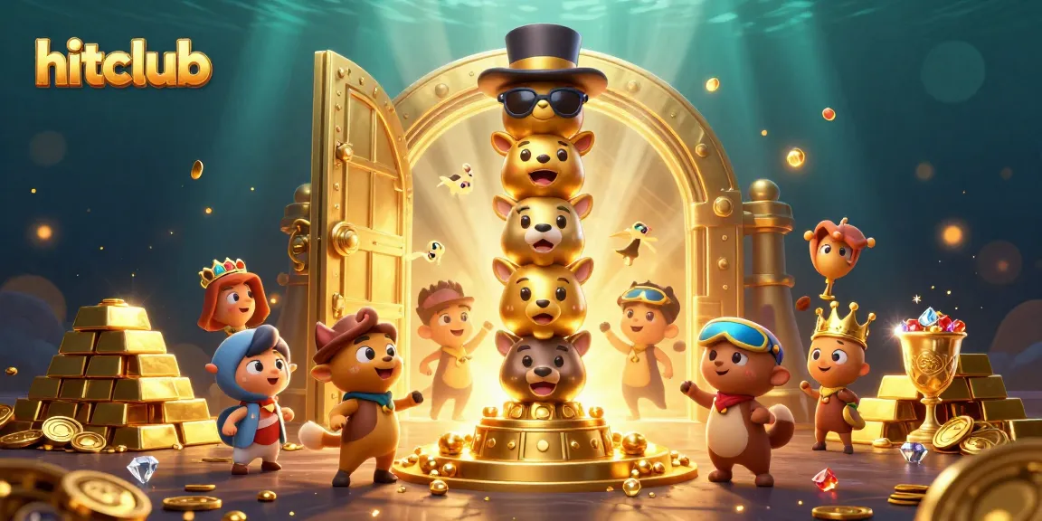 Play and win with hitclub at this vibrant casino-themed scene of rich treasures!