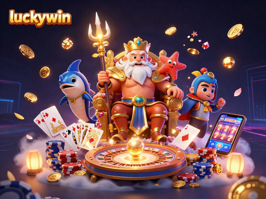 Experience thrilling wins at luckywin with vibrant casino elements and dynamic characters.