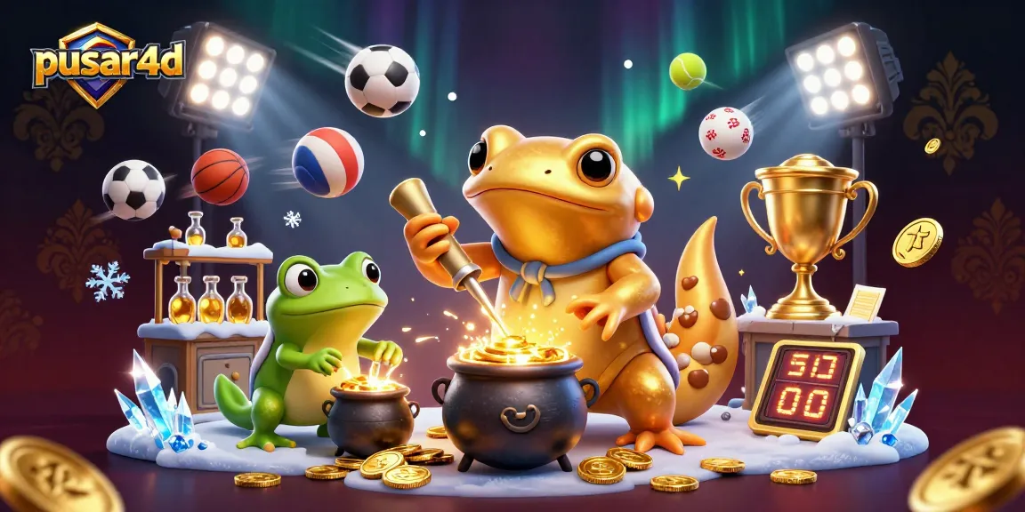 Pusar4d menciptakan pengalaman kasino yang mendebarkan dengan simbol permainan emas dan olahraga.