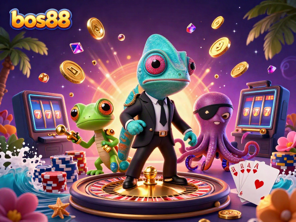 Experience the excitement of bos88 with vibrant casino elements and engaging characters in action.