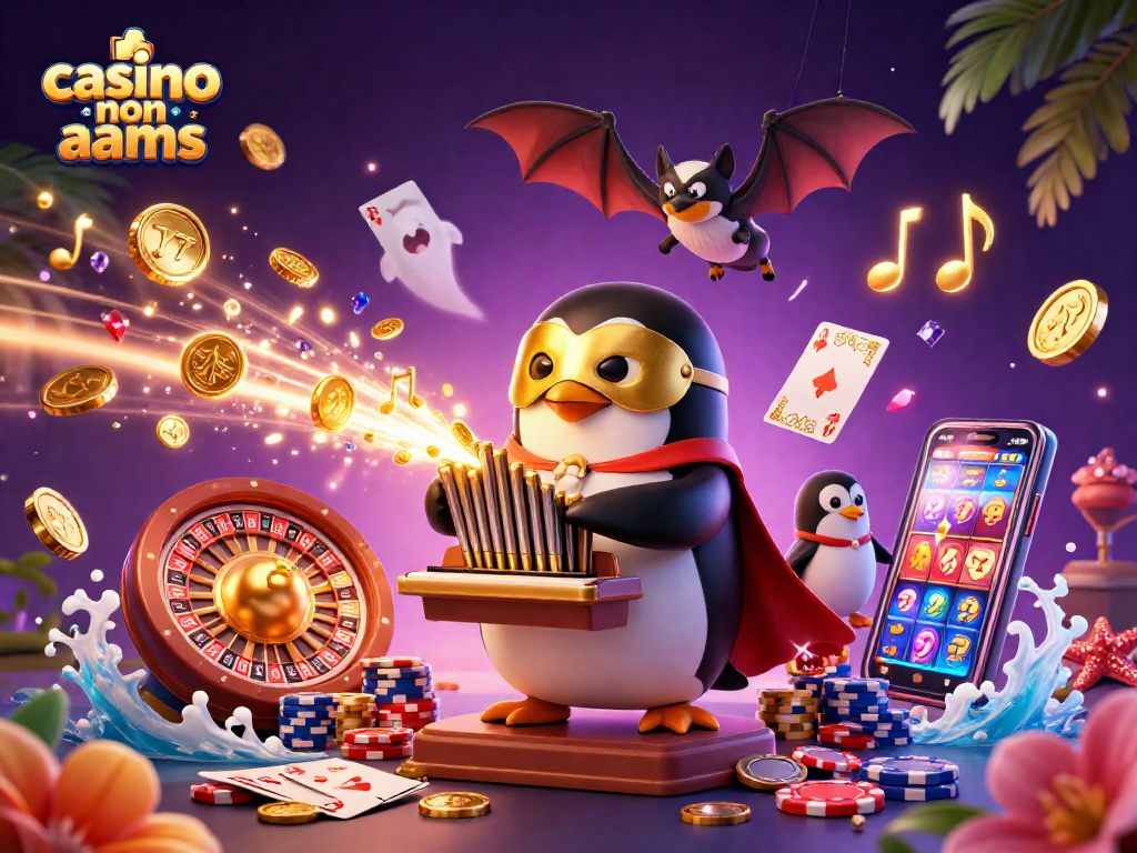 Giocando ai casinò non AAMS con il pinguino fantasma e monete dorate volanti