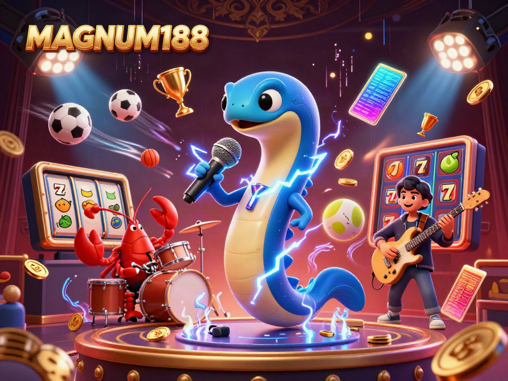 Experience thrilling wins at MAGNUM188 with an electrifying underwater casino scene