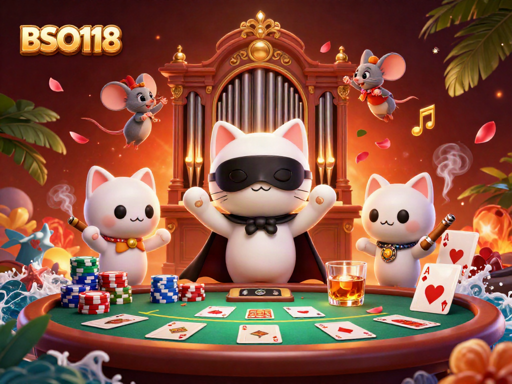 Engage in thrilling gameplay at BSO118, featuring captivating characters in a dynamic casino scene.