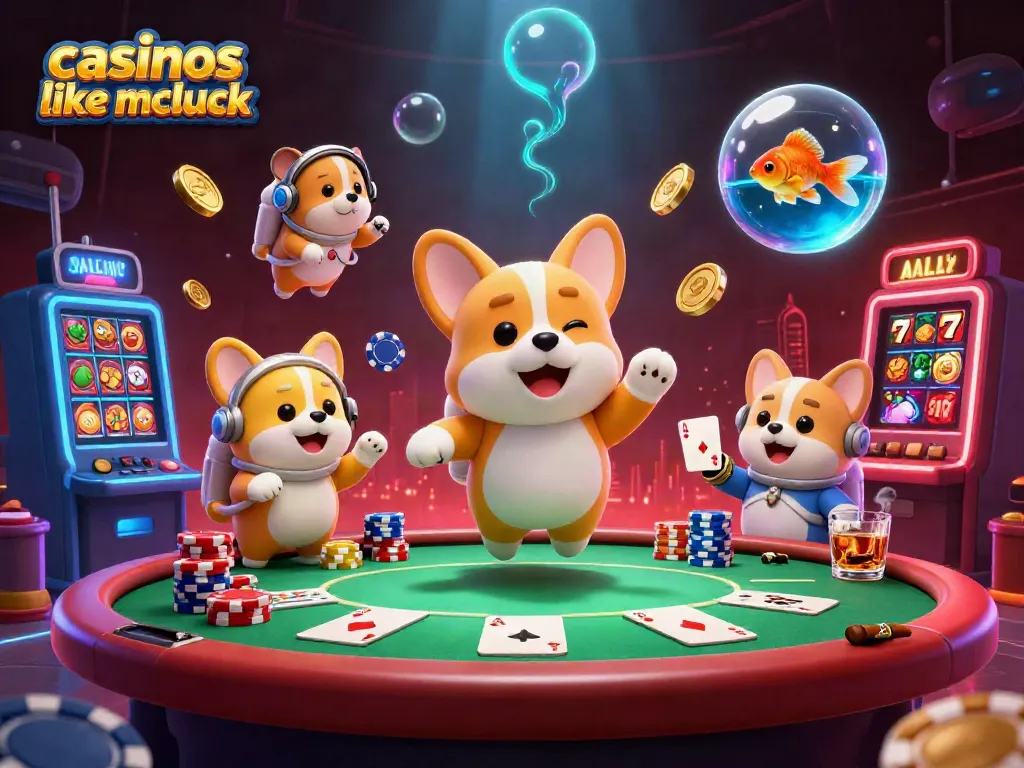 Engage in fun at casinos like McLuck with a vibrant, 3D space casino scene full of action.