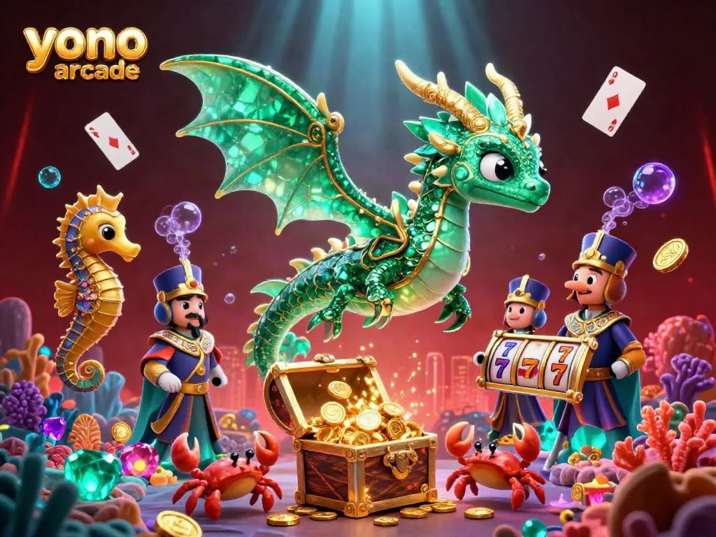 Experience the excitement of yono arcade with a vibrant underwater scene featuring epic gameplay elements.