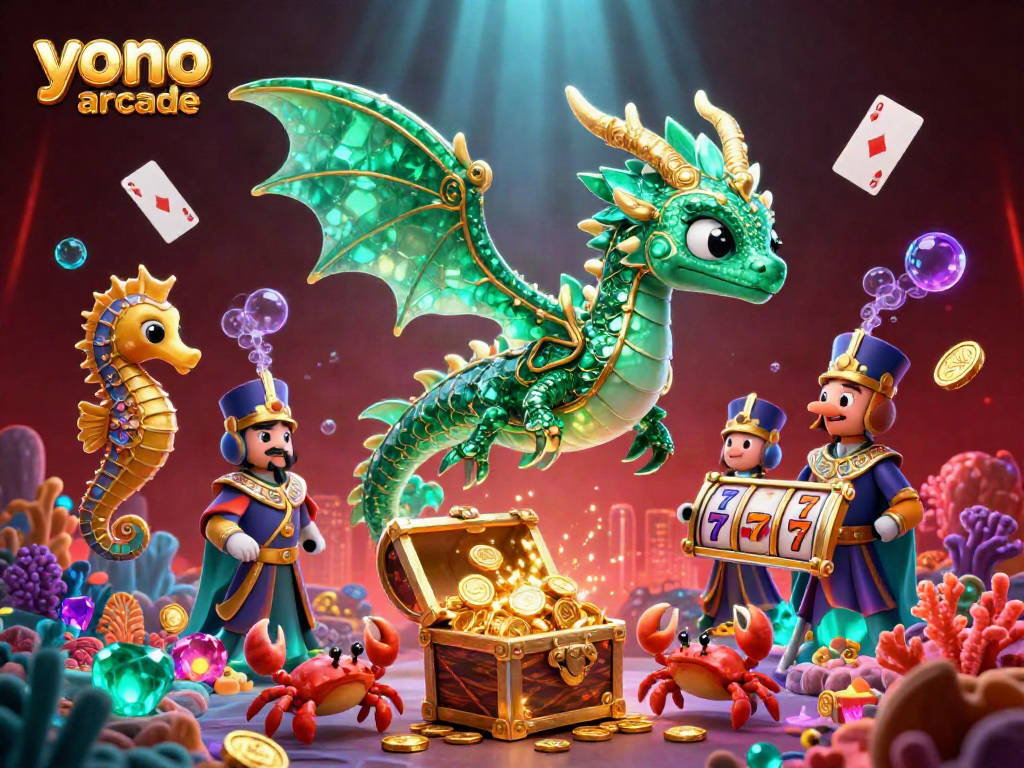 Experience the excitement of yono arcade with a vibrant underwater scene featuring epic gameplay elements.