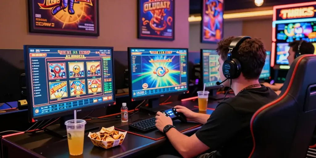 Pengalaman bermain slot gacor malam ini di dewi19, pemain aktif di depan layar dengan statistik permainan.