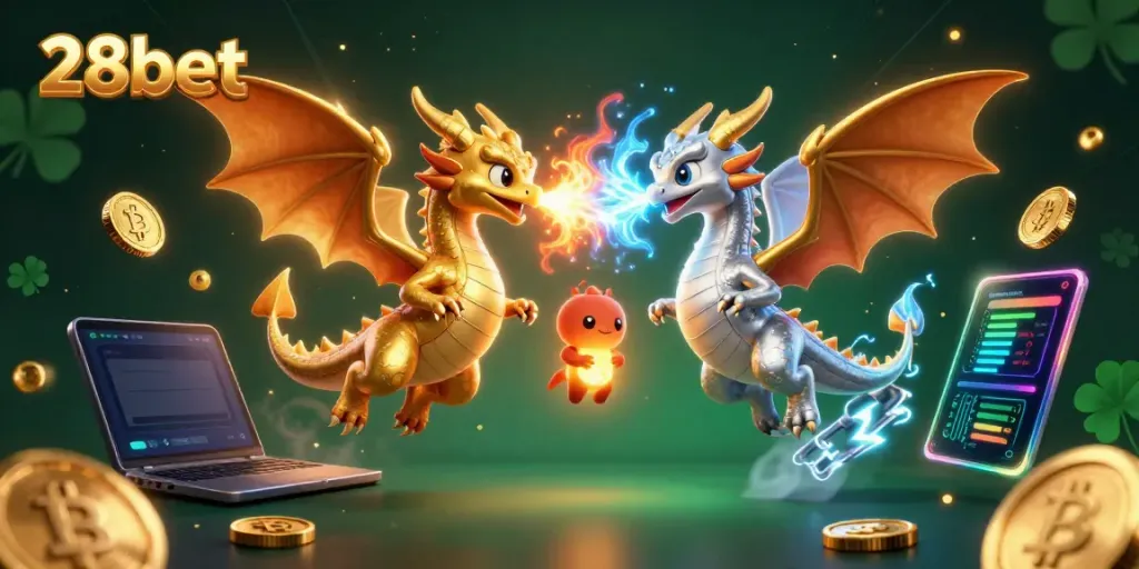 Experience thrilling rewards with 28bet as twin dragons deliver electrifying action in a vibrant online casino.