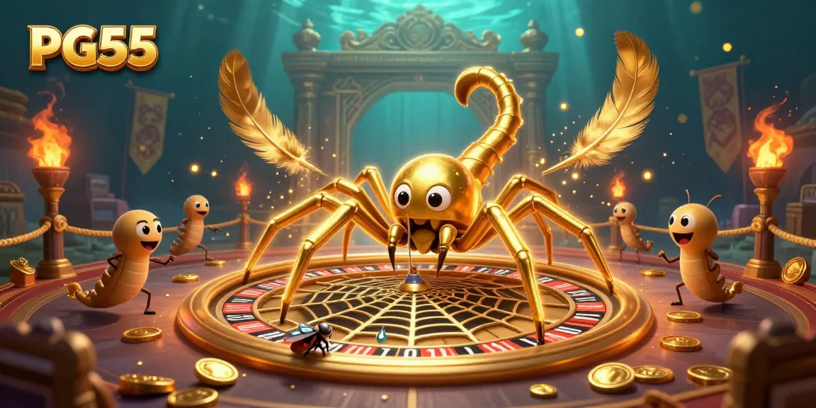 Engage in thrilling gambling action with PG55's dynamic roulette-themed illustration.