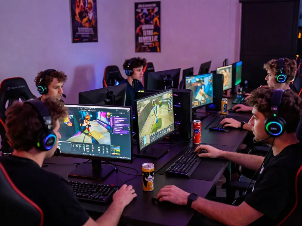 Players immersed in a luxury111 online gaming experience with vibrant setups.