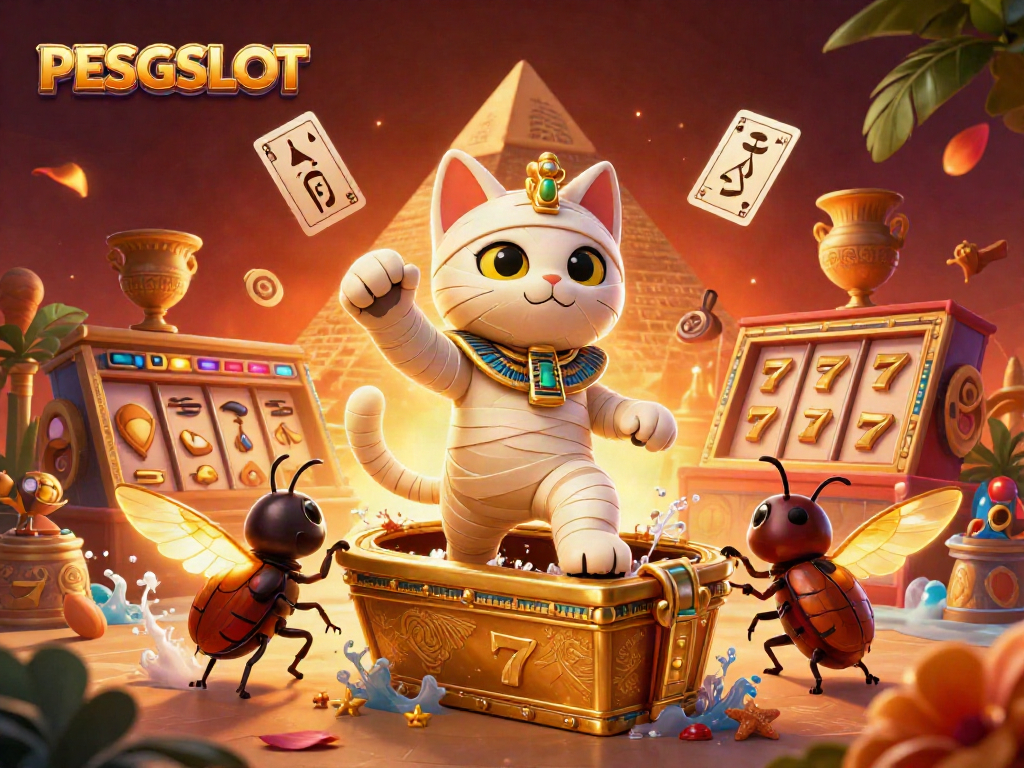 PESGSLOT menampilkan permainan slot dengan karakter unik dan suasana kasino yang meriah.