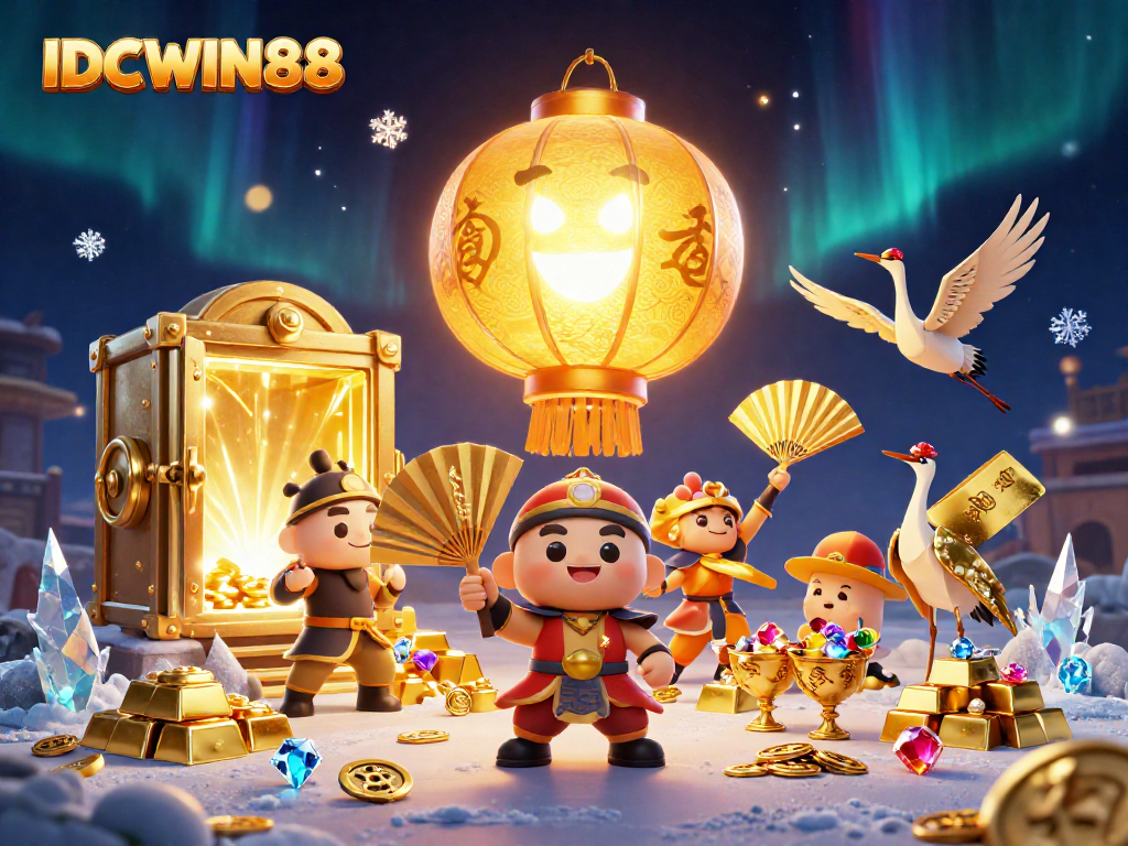 Experience thrilling games at IDCWIN88's vibrant casino, filled with treasures and lucky symbols.