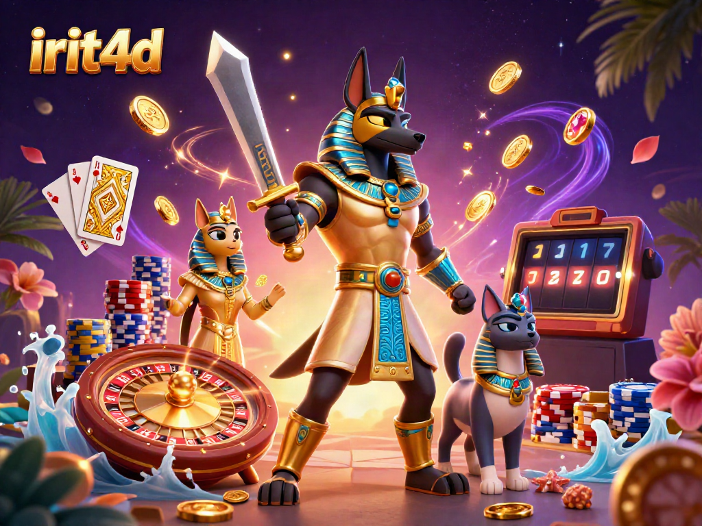 Experience thrilling gameplay with irit4d in a vibrant casino scene full of action and winning elements.