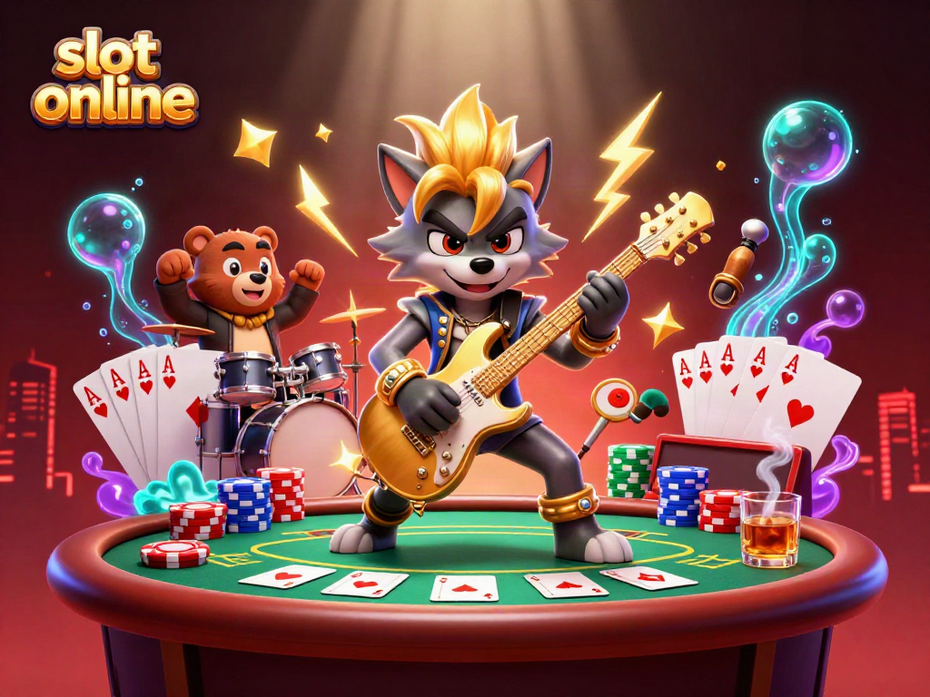 Spin exciting slot online games with vibrant characters, colorful poker chips, and dramatic casino effects.