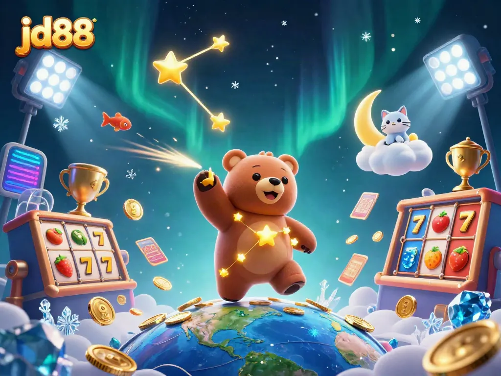 Experience exciting jackpots at jd88 with vibrant symbols, coins, and a magical atmosphere.